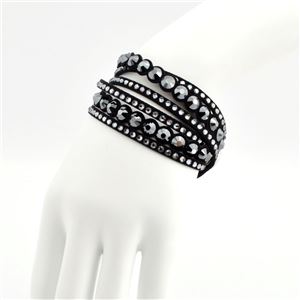 Swarovski（スワロフスキー） 5201120 Slake Black Dot ダブルラップ 2重巻タイプ（6連） クリスタル ブレスレット