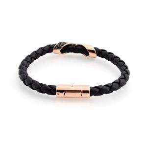 Swarovski（スワロフスキー） メンズコレクション 5115156 Cross Signature クロスモチーフ クリスタル レザー ブレスレット
