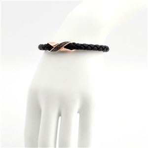 Swarovski（スワロフスキー） メンズコレクション 5115156 Cross Signature クロスモチーフ クリスタル レザー ブレスレット