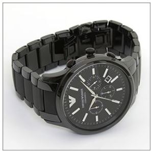 Emporio Armani(エンポリオ・アルマーニ) セラミック素材のオールブラック・クロノグラフウオッチ AR1451