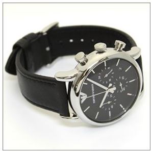Emporio Armani（エンポリオ・アルマーニ） ちょっぴりクラシカルテイスト。ビジネスユースもお薦めのレザーストラップ・クロノグラフ・ウオッチ AR1733