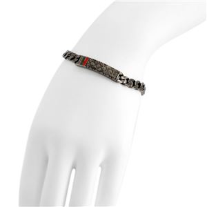 GUCCI(グッチ) 295676-J89L0-8518 DIAMANTISSIMA ディアマンティッシマ エイジドパラジウム メンズ リンクチェーン ブレスレット 17cm