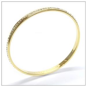 Kate Spade(ケイトスペード) WBRU9701-921 IDIOM BANGLES 内側にさりげなく刻印された「ALL THAT GLITTERS」のロゴがキュートなクリスタル・パヴェ バングル