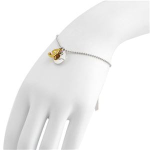MARC JACOBS(マークジェイコブス) M0009091-040 Silver MJ Coin #9 Chain Bracelet コイン ナンバー9 クリスタル ブレスレット