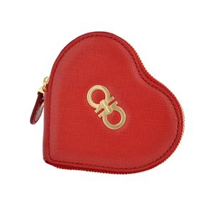 Salvatore Ferragamo(サルバトーレフェラガモ) 22C113 585052 rosso GANCINI ガンチーニ ハート型 コインケース 小銭入れ