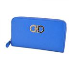Salvatore Ferragamo(サルバトーレフェラガモ) 22B300 642077 bleu indien GANCINI ダブルガンチーニ ラウンドファスナー長財布の詳細ページへ