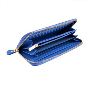 Salvatore Ferragamo(サルバトーレフェラガモ) 22B300 642077 bleu indien GANCINI ダブルガンチーニ ラウンドファスナー長財布
