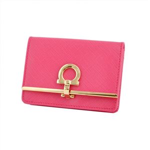 Salvatore Ferragamo(サルバトーレフェラガモ) 22C110 642949 framboise GANCINI ガンチーニ キーリング付カードケース