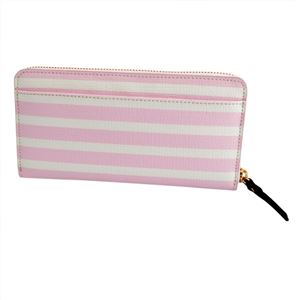 Kate Spade(ケイトスペード) PWRU4235 188 Pink Blush/Cream ボーダー柄 ラウンドファスナー長財布 Farimont Square Lacey