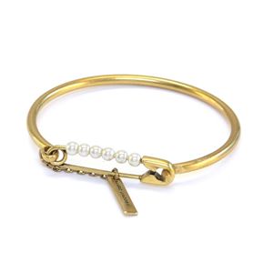 MARC JACOBS(�}�[�N�W�F�C�R�u�X) M0009192-117 Cream/Antique Gold Pearl Safety Pin Hinge Cuff �p�[�� �Z�C�t�e�B�[�s�� �q���W �J�t �u���X���b�g