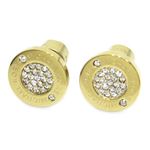 MICHAEL KORS(�}�C�P���R�[�X) Pave Logo Gold-Tone Stud Earrings �p���F ���S�f�B�X�N �s�A�X MKJ3351710