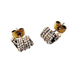 MARC JACOBS(}[NWFCRuX) M0009729-992 Crystal/Antique Gold pF cCXg sAX Pave Twisted Studs
