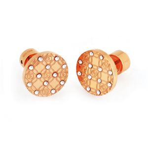 MICHAEL KORS i}CPR[Xj MKJ4277791 Pave Rose Gold-Tone Heritage Etched Monogram Stud Earrings pF mO X^bh sAX