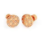 MICHAEL KORS i}CPR[Xj MKJ4277791 Pave Rose Gold-Tone Heritage Etched Monogram Stud Earrings pF mO X^bh sAX