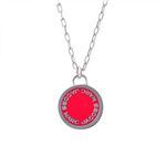 MARC JACOBS i}[NWFCRuXj M0008546-650 Pink S fBXN Gi y_g lbNX Logo Disc Enamel Pendant