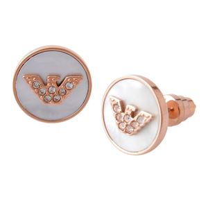 EMPORIO ARMANI （エンポリオアルマーニ） EGS2311221 イーグルロゴ スタッド ピアス IP RG／PP Stones／MOP