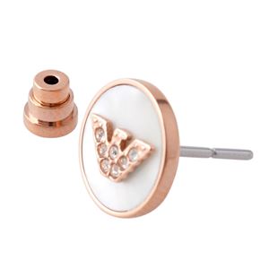 EMPORIO ARMANI （エンポリオアルマーニ） EGS2311221 イーグルロゴ スタッド ピアス IP RG／PP Stones／MOP