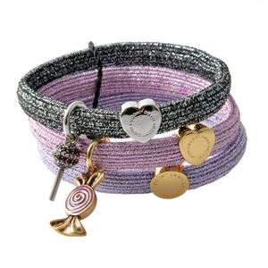 MARC JACOBS （マークジェイコブス） M0012436-546 Metalic Lilac Multi クラスターポニー ヘアゴム3本セット ブレスレットにも  Swirl Candy Pony