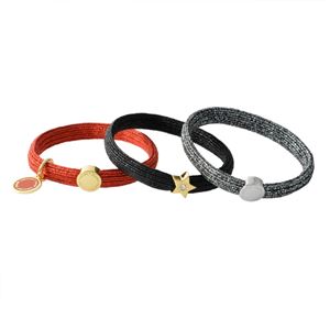 MARC JACOBS （マークジェイコブス） M0012896-601 Red Multi クラスターポニー ヘアゴム3本セット ブレスレットにも  Logo Disc Pony