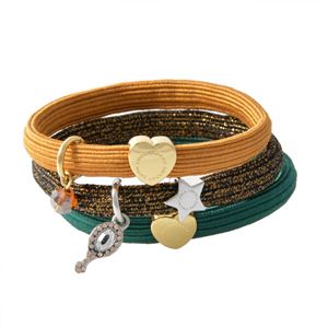 MARC JACOBS （マークジェイコブス） M0012999-971 Bright Teal Multi クラスターポニー ヘアゴム3本セット ブレスレットにも  Mirror Pony