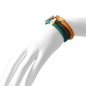 MARC JACOBS （マークジェイコブス） M0012999-971 Bright Teal Multi クラスターポニー ヘアゴム3本セット ブレスレットにも  Mirror Pony