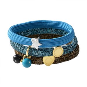 MARC JACOBS （マークジェイコブス） M0013000-971 Bright Teal Multi クラスターポニー ヘアゴム3本セット ブレスレットにも  Icon Ball Pony
