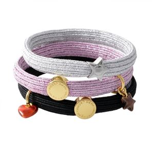 MARC JACOBS (マークジェイコブス) M0013001-651 Pink Multi クラスターポニー ヘアゴム3本セット ブレスレットにも Heart Star Pony