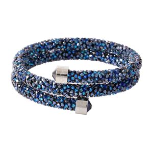 SWAROVSKI （スワロフスキー） 5255903 Crystaldust Double Blue クリスタルロック スパイラル バングル ブレスレット Sサイズ