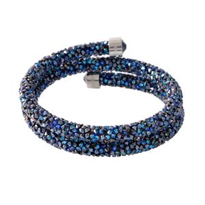 SWAROVSKI （スワロフスキー） 5255903 Crystaldust Double Blue クリスタルロック スパイラル バングル ブレスレット Sサイズ