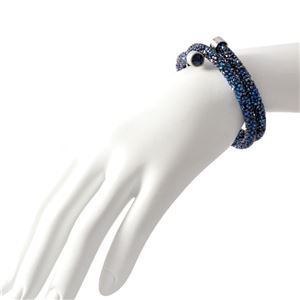 SWAROVSKI （スワロフスキー） 5255903 Crystaldust Double Blue クリスタルロック スパイラル バングル ブレスレット Sサイズ