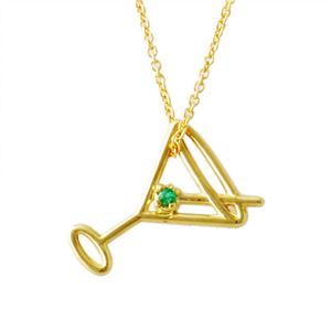 ALIITA （アリータ） MARTINI ZAFIRO 9KYG&times;GRエメラルド マティーニモチーフ ネックレス ペンダント 9KYG