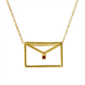 ALIITA （アリータ） CARITA NECKLACE NECKLACE 9KYG&times;RDルビー カリタ レター 封筒モチーフ ネックレス ペンダント