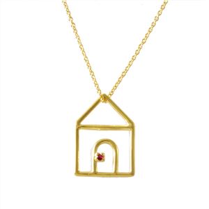 ALIITA （アリータ） CASTIA RUBI NECKLACE 9KYG&times;RDルビー カシータ 家モチーフ ネックレス ペンダント
