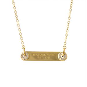 MICHAEL KORS (マイケルコース) WBRUE329-974 Haute Hardware パヴェ ロゴプレート ネックレス ペンダント