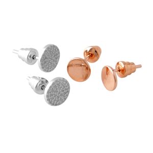 EMPORIO ARMANI （エンポリオアルマーニ） EG3333040 イーグルロゴ ／ パヴェ ディスク スタッド ピアス 2個セット