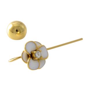 kate Spade (ケイトスペード) WBRUE241-100 White フラワーモチーフ ハンガー ピアス Shine On Flower Hanger Earrings