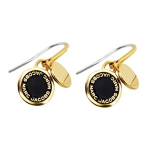 MARC JACOBS (マークジェイコブス) M0008541-062 Black/Oro Enamel Logo Disc Earrings ロゴ ディスク エナメル ピアス