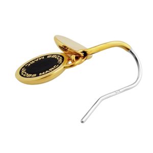 MARC JACOBS (マークジェイコブス) M0008541-062 Black/Oro Enamel Logo Disc Earrings ロゴ ディスク エナメル ピアス