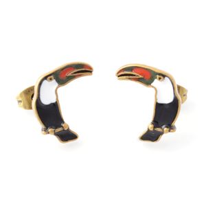 MARC JACOBS (マークジェイコブス) M0010471-002 Black Multi Charms Paradise Parrot Studs オウムモチーフ スタッド ピアス 鳥バード