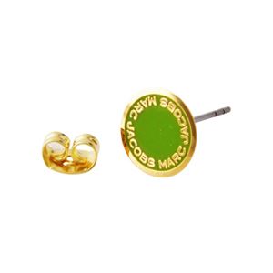 MARC JACOBS (マークジェイコブス) M0008544-300 Green ロゴ ディスク エナメル スタッド ピアス Logo Disc Enamel Studs