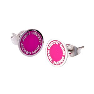 MARC JACOBS (マークジェイコブス) M0008544-655 Raspberry ロゴ ディスク エナメル スタッド ピアス Logo Disc Enamel Studs