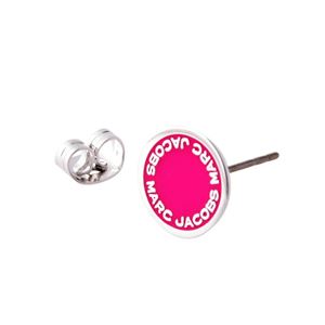 MARC JACOBS (マークジェイコブス) M0008544-655 Raspberry ロゴ ディスク エナメル スタッド ピアス Logo Disc Enamel Studs