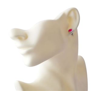 MARC JACOBS (マークジェイコブス) M0008544-655 Raspberry ロゴ ディスク エナメル スタッド ピアス Logo Disc Enamel Studs