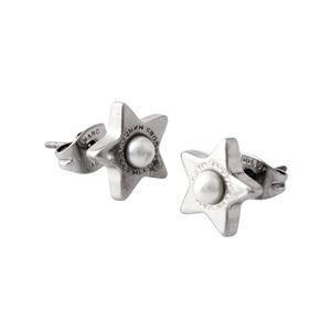 MARC JACOBS (マークジェイコブス) M0009237-118 Cream/Antique Silver ロゴ パール スター 星モチーフ スタッド ピアス Charms Flat Pearl Star Studs