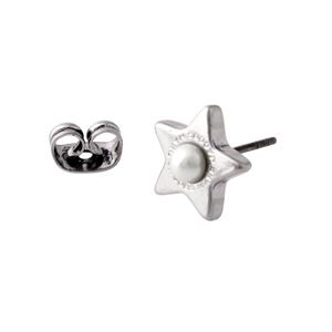 MARC JACOBS (マークジェイコブス) M0009237-118 Cream/Antique Silver ロゴ パール スター 星モチーフ スタッド ピアス Charms Flat Pearl Star Studs