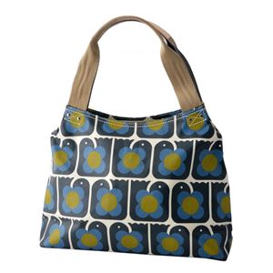 Orla Kiely (オーラカイリー) 17SELBR024 Navy ショルダーバッグ LOVE BIRDS PRINT Classic Zip Shoulder Bag