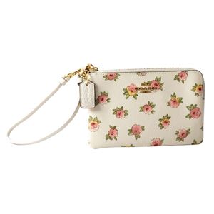 COACH (コーチ) 12050 Li/Chalk Multi(LIMQ6) フラワーパッチ プリント ストラップ付 ミニポーチ スマホケースにも◎ SMALL WRISTLET IN FLOWER PATCH PRINT