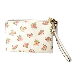 COACH (コーチ) 12050 Li/Chalk Multi(LIMQ6) フラワーパッチ プリント ストラップ付 ミニポーチ スマホケースにも◎ SMALL WRISTLET IN FLOWER PATCH PRINT