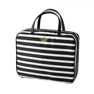 kate Spade (ケイトスペード) PWRU5391 71 ボーダー柄 コスメポーチ 小物入れ メイクボックス トラベルポーチ ミニバッグ CLASSIC NYLON minna