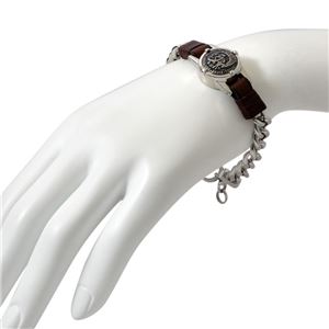 DIESEL（ディーゼル） DX1052040 レザー＆チェーン メンズ ブレスレット ブレイブマン（モヒカン）